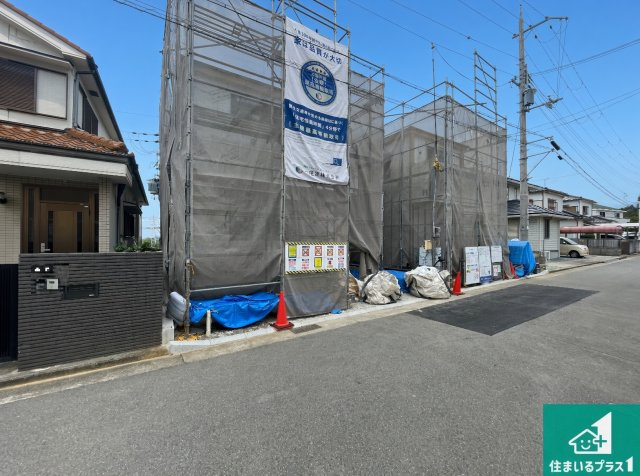 明石市魚住町金ケ崎　第2期　新築一戸建ての外観|周辺は落ち着いた街並みの住宅地！子育てがしやすい住環境です！まだ未完成ですが、現地でしかわからない事もございます。是非一度ご覧ください。