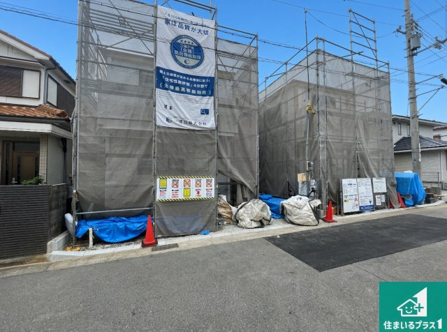 明石市魚住町金ケ崎　第2期　新築一戸建ての外観|周辺は落ち着いた街並みの住宅地！子育てがしやすい住環境です！まだ未完成ですが、現地でしかわからない事もございます。是非一度ご覧ください。