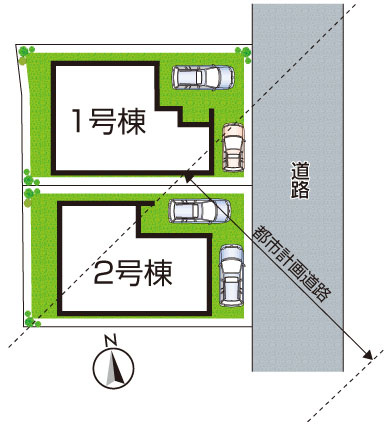 明石市魚住町金ケ崎　第2期　新築一戸建ての区画図|全2区画