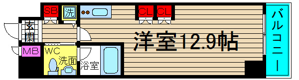 南堀江プライマリーワンの間取り