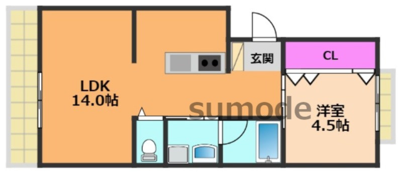 マンション東岡の間取り
