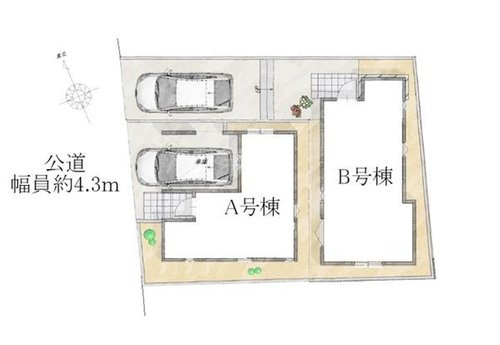 【横浜市神奈川区西寺尾1丁目8-12全2棟新築戸建て】★仲介手数料無料★の区画図