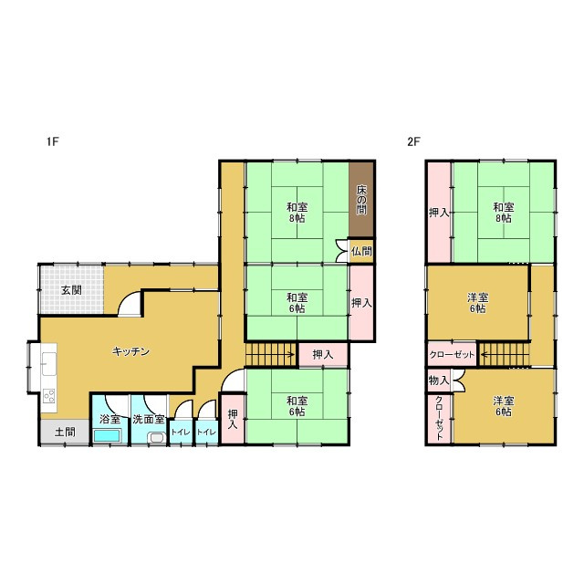 鳥取市青谷町小畑中古戸建の間取り
