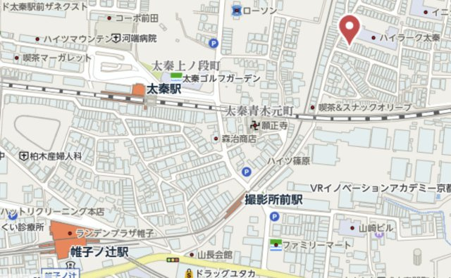 京都市右京区太秦蜂岡町　新築戸建の地図
