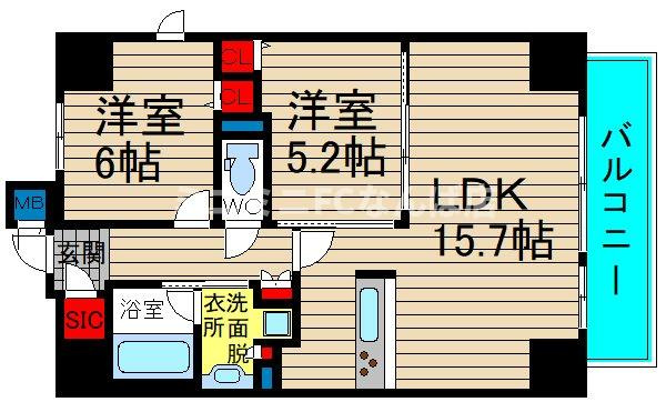 プレサンス心斎橋レヨンの間取り|現状有姿