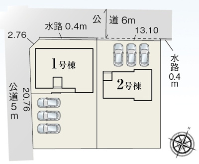 【区画図】 | 菊川市下平川 3期 新築一戸建て 1号棟 | 1号棟の区画図です