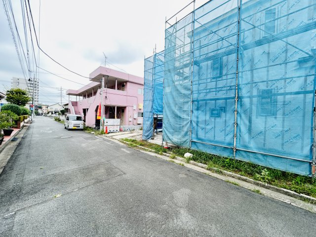 新築　前橋市南町３丁目　Heartful　Town　A号棟　の前面道路含む現地写真|現地写真　北側接道幅員約6ｍ