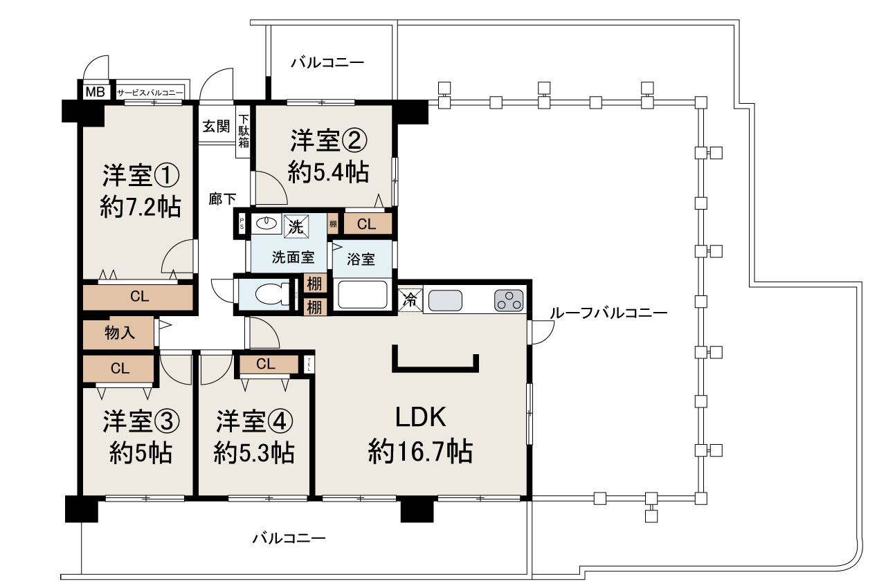 進和グレーシイハイツ堺の間取り|リフォームの詳細についてはお問い合わせください。