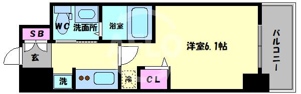 エステムコート難波WEST-SIDEIIIドームシティの間取り|エステムコート難波WEST-SIDEIIIドームシティ　間取り