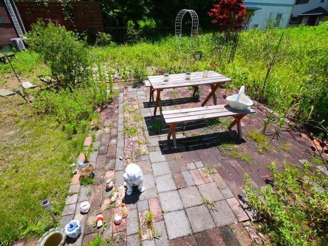 大網白里市細草　中古戸建の庭|敷地約142坪 ３LDK ドックランや家庭菜園・BBQが可能です。
