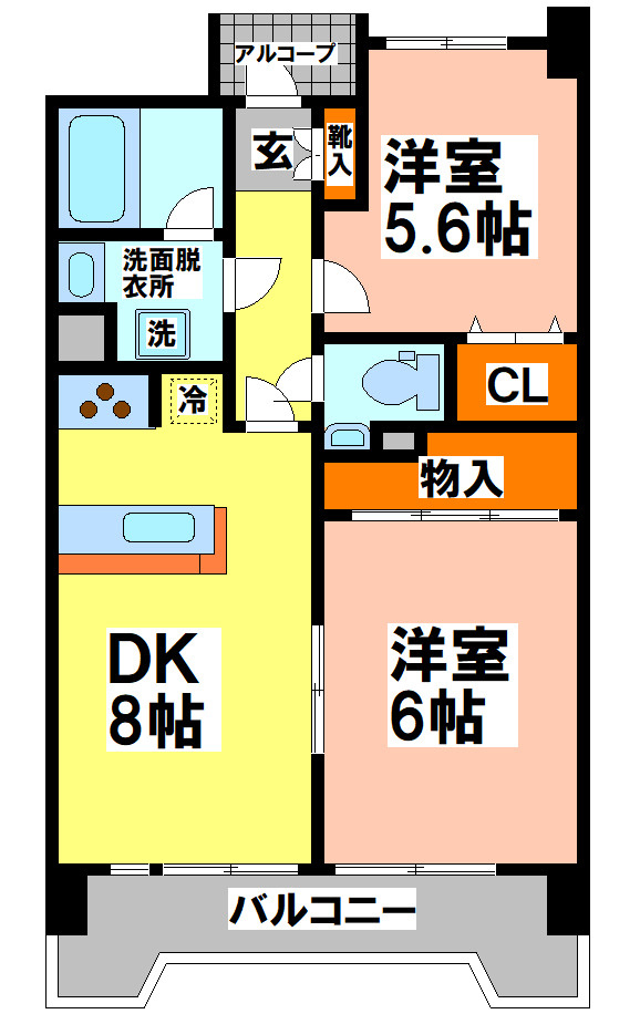 小金井市梶野町２丁目の賃貸マンションの間取り