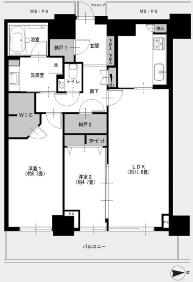 【間取り】 | W Comfort Towers EAST
