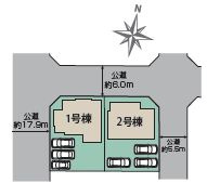 壬生町幸町3丁目　2号棟の区画図