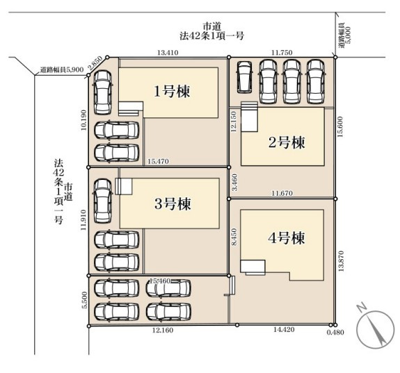 【新築戸建】　いわき市江名北口第2　長期優良住宅のその他|区画図です。