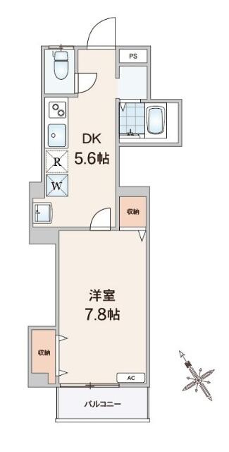 南西向きにつき採光良好