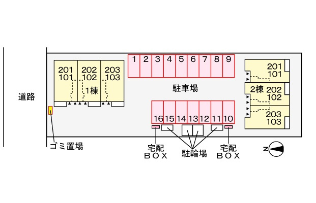 クルール 大村 Bの区画図