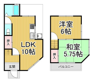 宝塚市安倉中二丁目　テラスの間取り