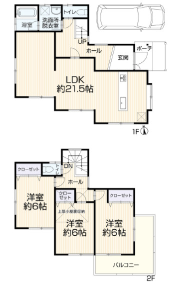宝塚市米谷　中古一戸建ての間取り