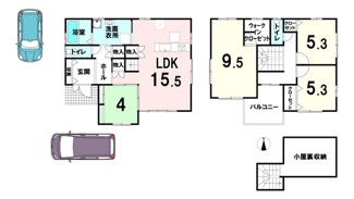 【間取り】 | 香芝市磯壁5丁目 全5区画 5号地