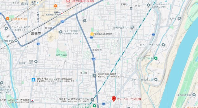 グリーンルーフ大冠B棟の地図