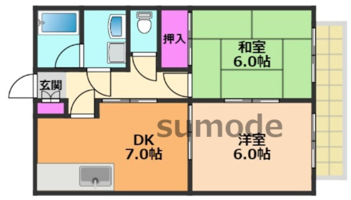 グリーンルーフ大冠B棟の間取り