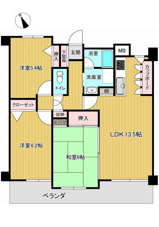 ランドコア戸坂出江の間取り