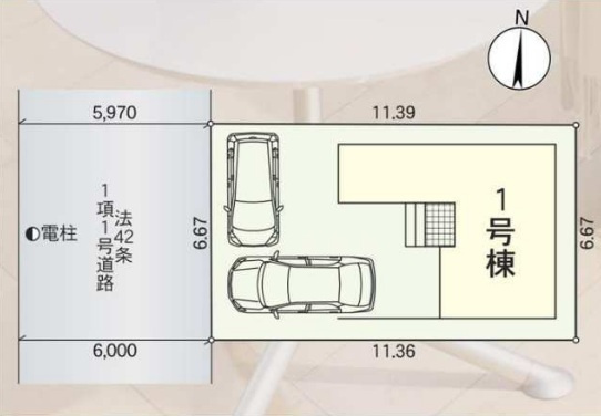 守口市寺方錦通4丁目の区画図