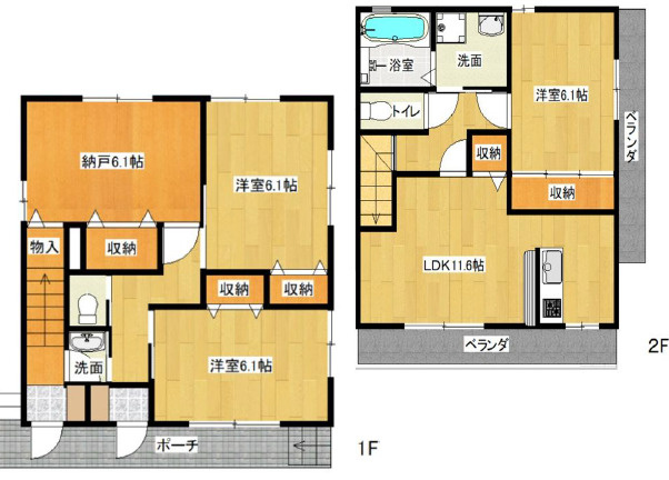 厚木市温水　中古戸建の間取り