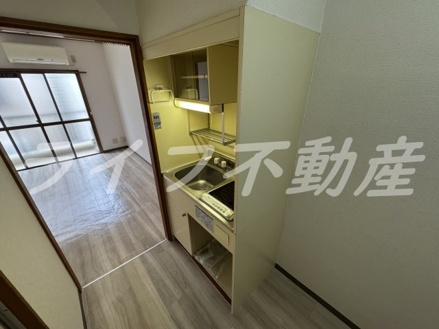 リブスペース上小阪のキッチン|コンパクトなキッチンで掃除もラクラク