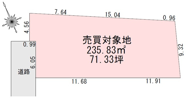 宇都宮市駒生町・売地の土地図