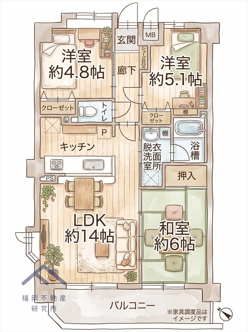 ロマネスク香住ケ丘の間取り