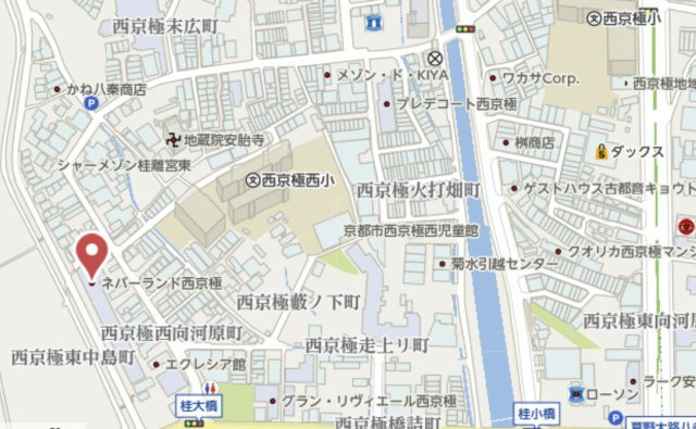 ネバーランド西京極　5階の地図