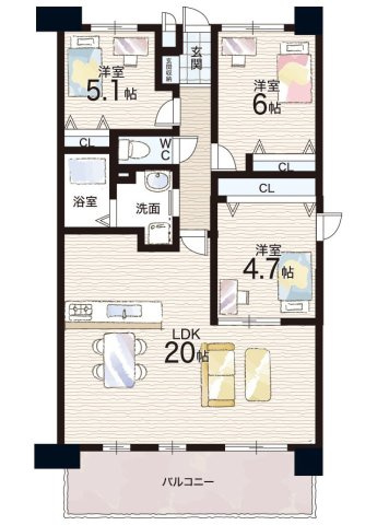 コスモ伊丹ガーデンズの間取り