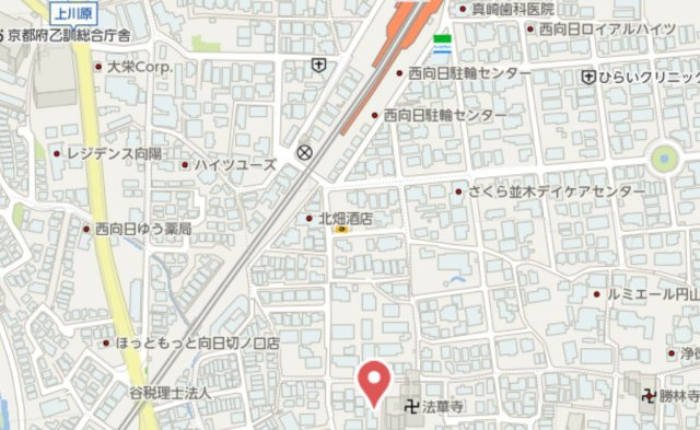 向日市上植野町西小路　新築戸建の地図