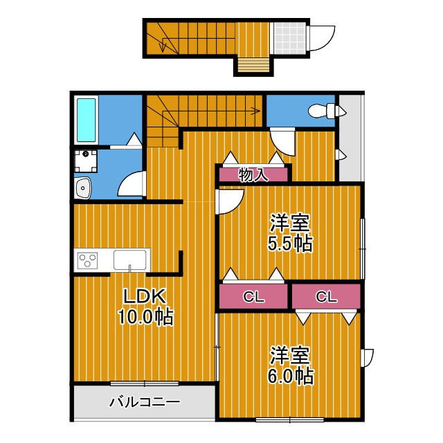 ベルリード藤井寺A棟の間取り