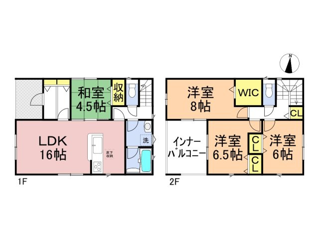 クワイエ　羽島市上中町長間第３　全２区画分譲の間取り|■１号棟　■ヤマダ不動産　株式会社リライフ　
■夢のマイホーム購入をフルサポートします！