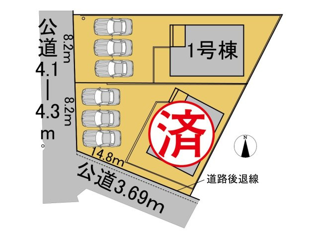 クワイエ　羽島市上中町長間第３　全２区画分譲の区画図|■区画図
■YAMADA電機の　ヤマダ不動産　株式会社リライフ　
いつでもお問合わせ下さい。