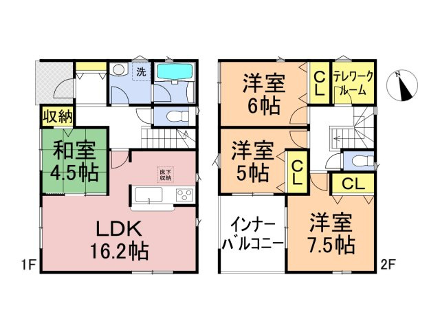 クワイエ　羽島市上中町長間第３　全２区画分譲の間取り|■２号棟　■ヤマダ不動産　株式会社リライフ　
■夢のマイホーム購入をフルサポートします！