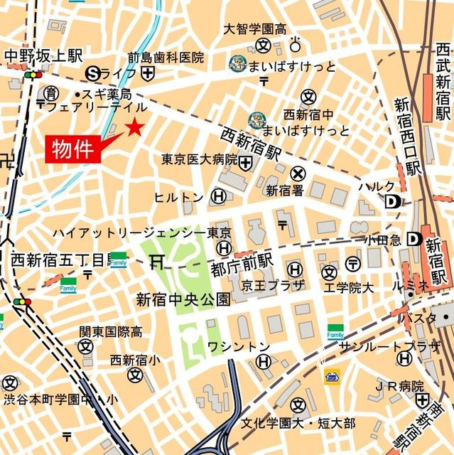 シティタワー新宿の地図