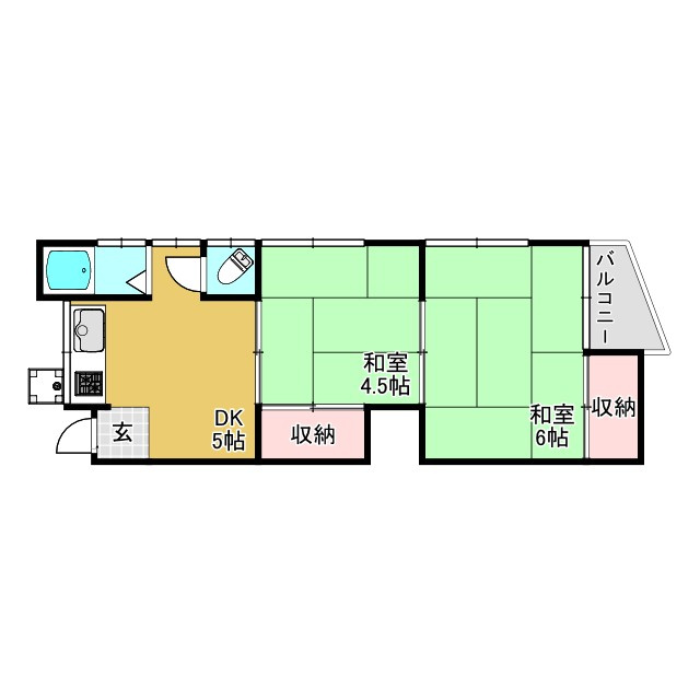神戸市長田区山下町４丁目のアパートの間取り