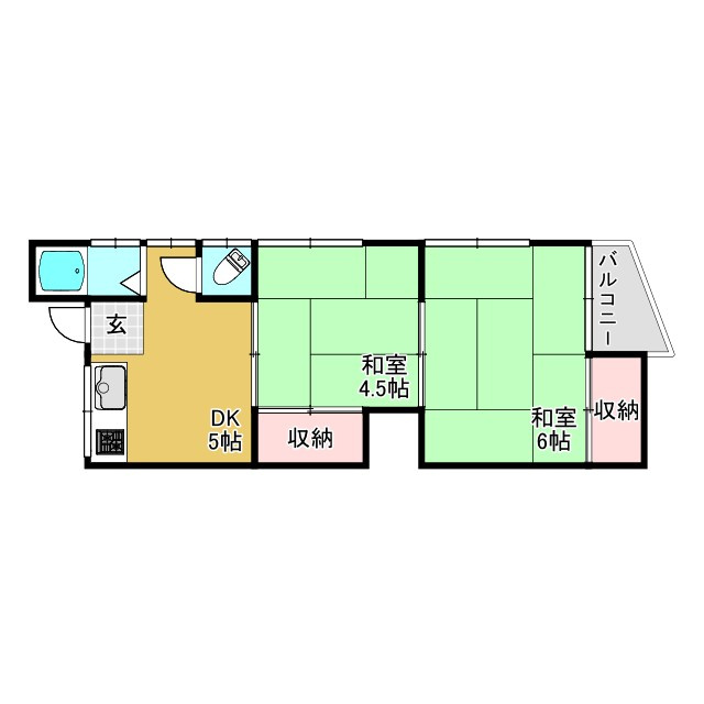 神戸市長田区山下町４丁目のアパートの間取り