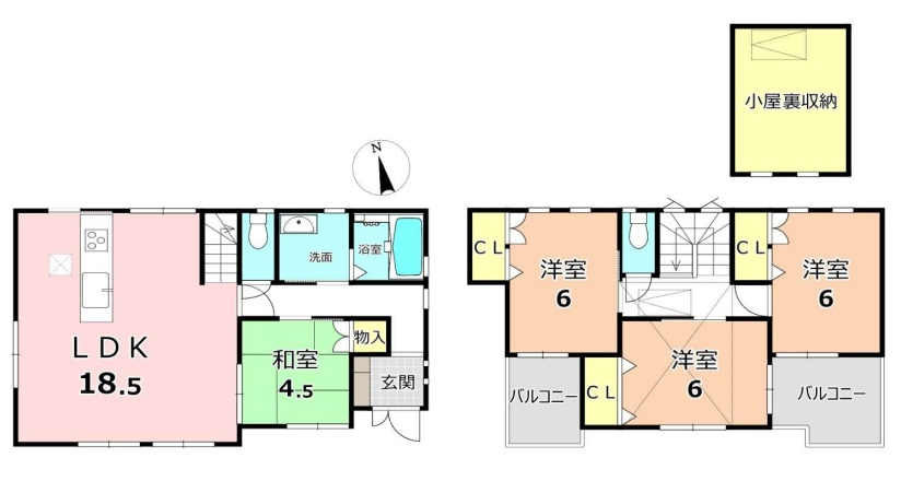 伊丹市大野　中古一戸建ての間取り