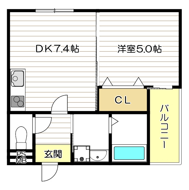 フジパレス山之内Ⅱ番館の間取り