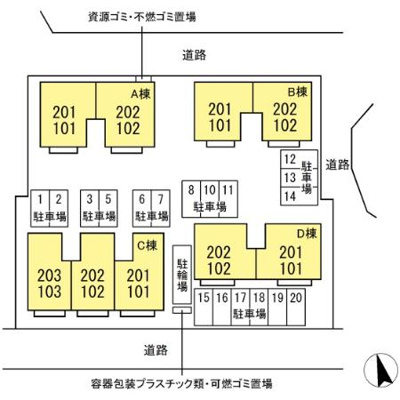 【区画図】 | ソレアード Ｄ