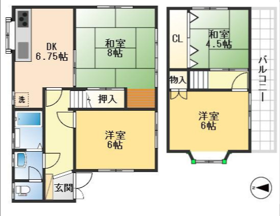 八尾市太子堂1丁目　中古戸建の間取り