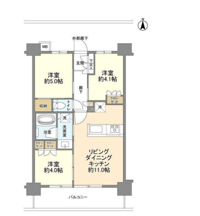 イニシア東京尾久の間取り
