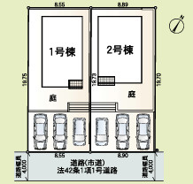 大野城市平野台第７　２号棟の区画図