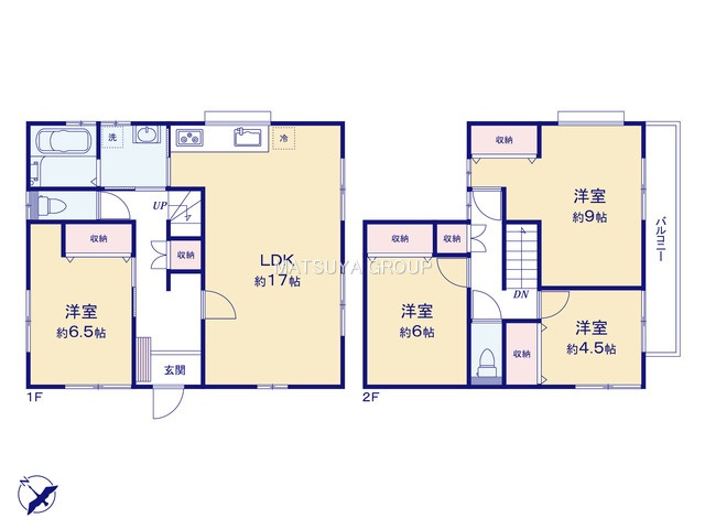 岡崎市矢作町竊子　戸建の間取り