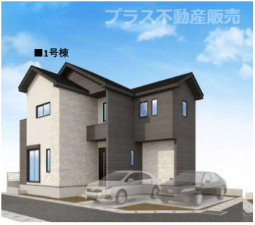 【外観】 | 福岡市博多区麦野2丁目3期　1号棟（全2棟）【仲介手数料無料・0円】 | 完成イメージの外観パースです。