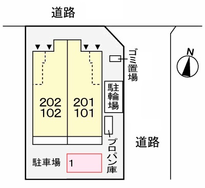 ラフィーネ福生の区画図